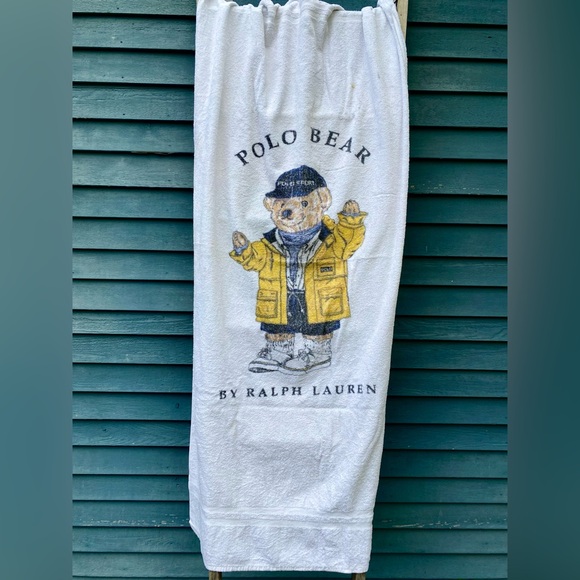 Vintage 90's Polo Ralph Lauren bear graphic cotton towel